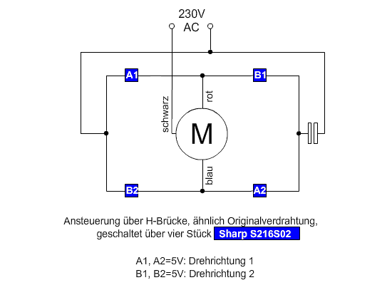 Kondensatormotor Schaltplan Seilwinde 230v