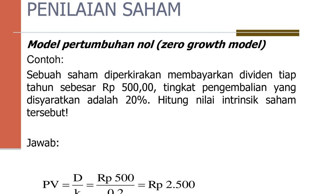 Menghitung Nilai Intrinsik Saham