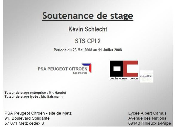 Exemple De Soutenance De Stage Pdf  Le Meilleur Exemple