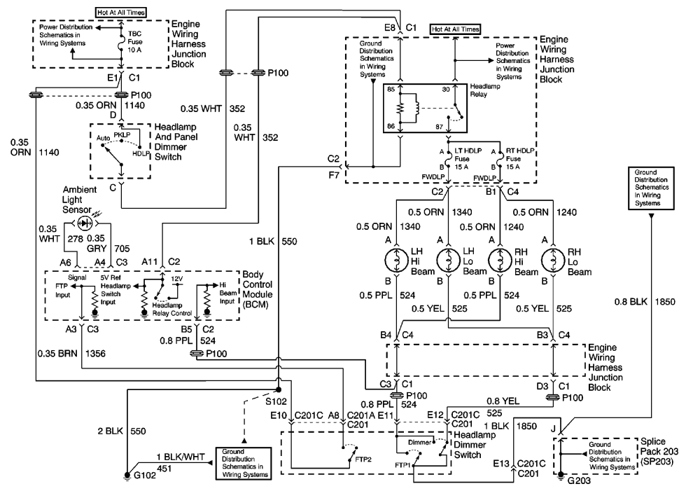 Chevrolet Headlight Wiring Diagram 2001 - Wiring Diagram
