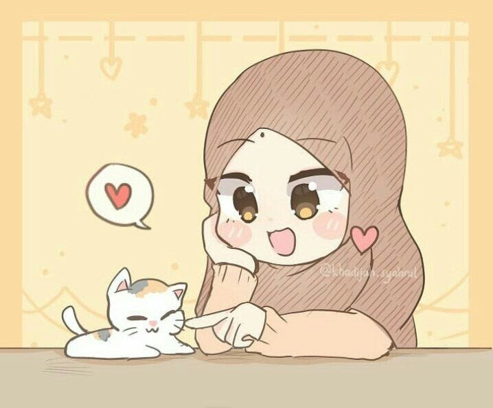 20+ Gambar Anime Muslimah Dan Kucing Gif