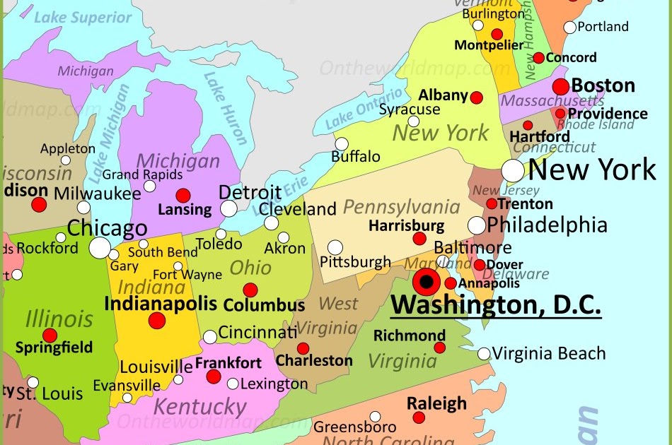 Eastern Us Map With Cities map of interstate