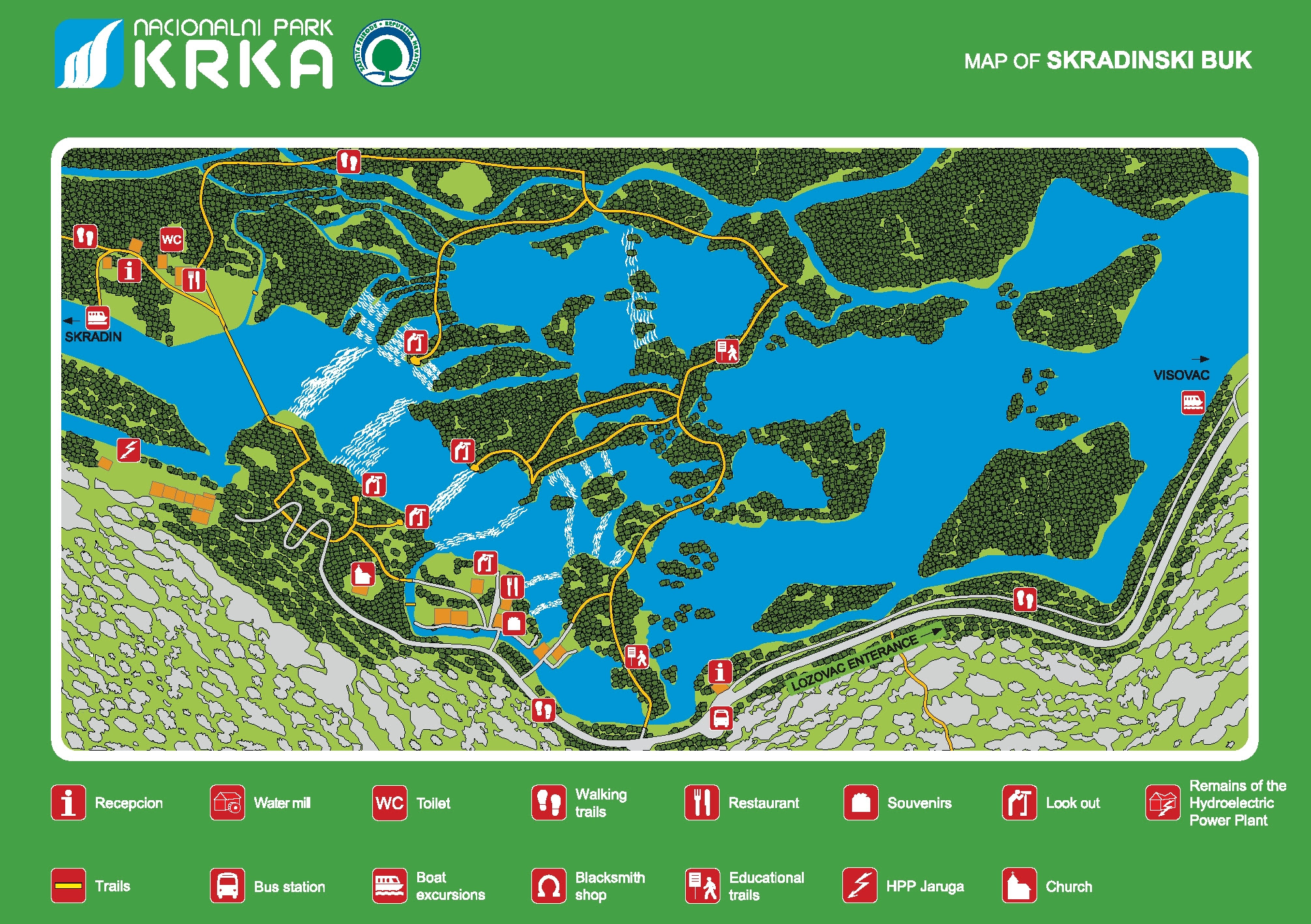Národní Park Krka Mapa | Mapa