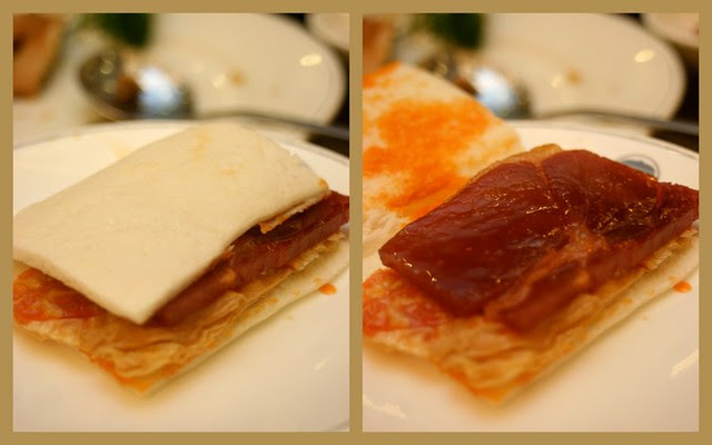 Honeyed ham with crispy beancurd sheet wrapped in bread