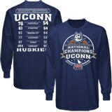 Connecticut Huskies (UConn) 2009 NCAA Women's Basketball National Champions Navy Blue Playoff Schedule Long Sleeve T-shirt