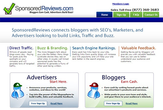 you can make money online selling sponsored reviews