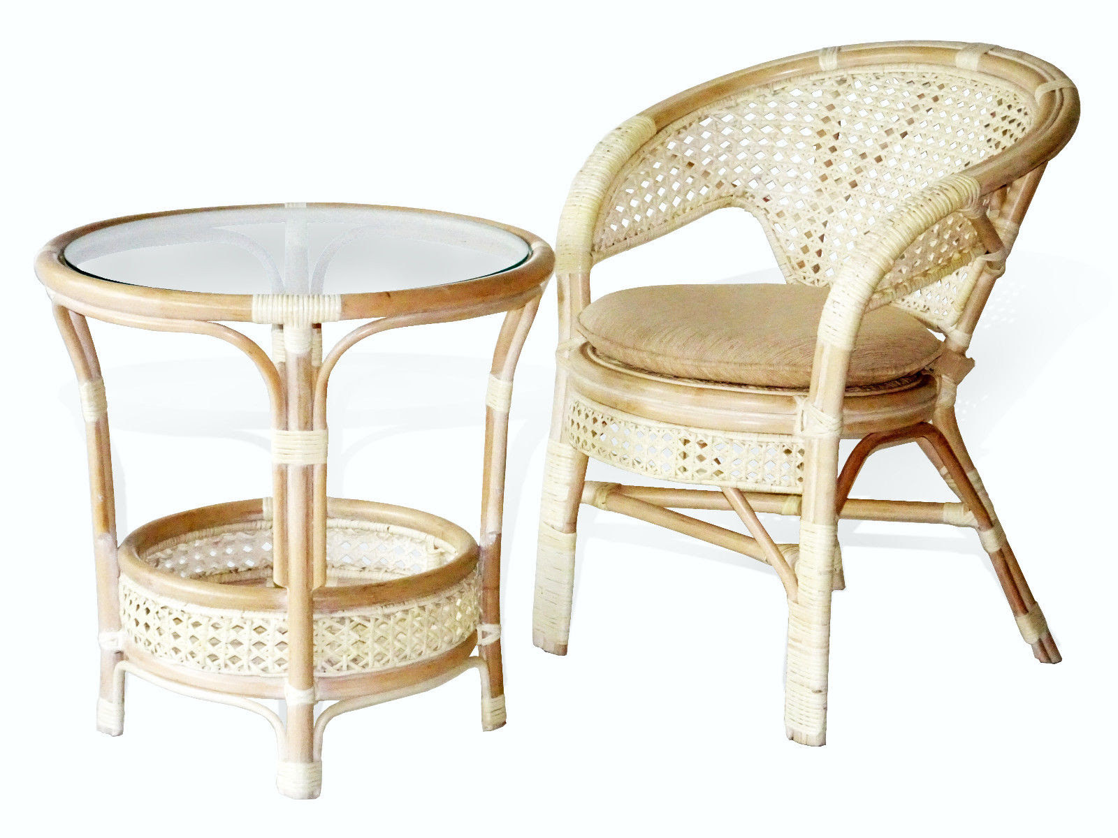 Round Rattan Coffee Table Outdoor / Whitecraft North Shore Wicker 42.5