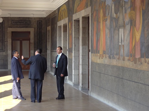 Bureaucrats with Diego Rivera Murals - Secretaria de Educacion Publica (SEP) - Centro - Mexico City - Mexico
