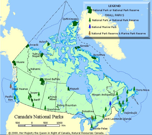 Map Of Canada National Parks | Hiking In Map