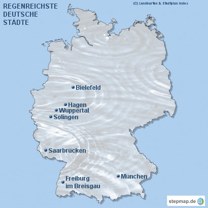 Regenreichste deutsche Städte