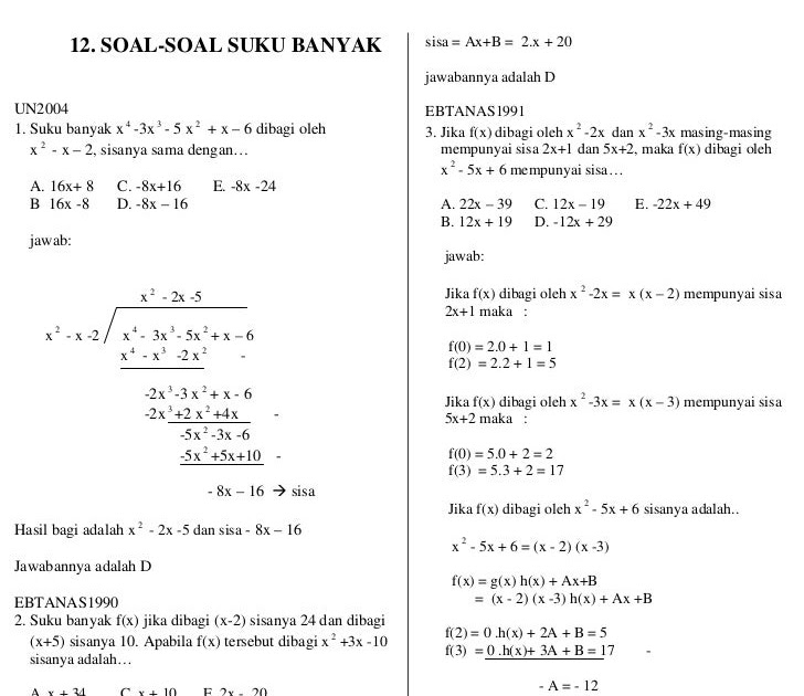 Soal Un Polinomial