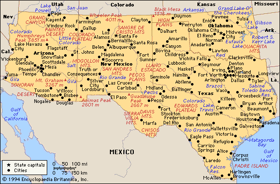 Us Map Southwest Usa
