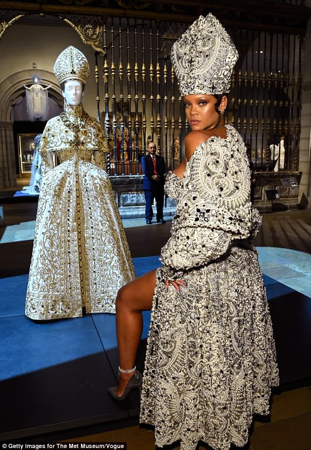 Inspiration: The songstress posed inside the exhibition showing how seriously she took the theme