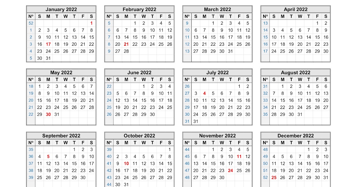 Pdf 2022 Printable Calendar One Page : Free 2021 and 2022 Calendar ...