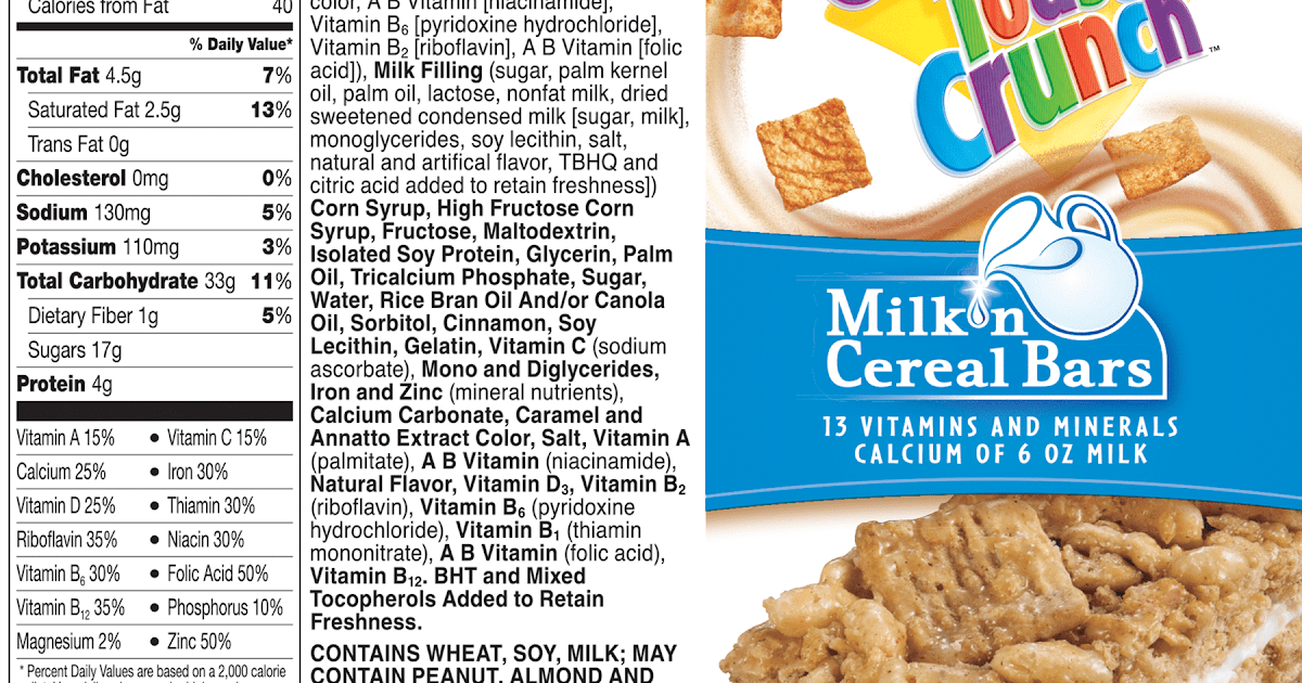 Cinnamon Toast Crunch Nutrition Label Ingredients