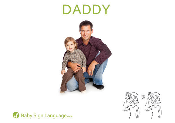 daddy Baby Sign Language Flash card
