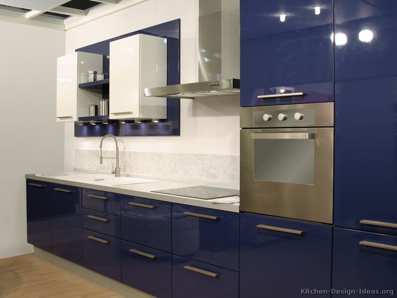 Modern Kitchen Blue Home Design Jobs
