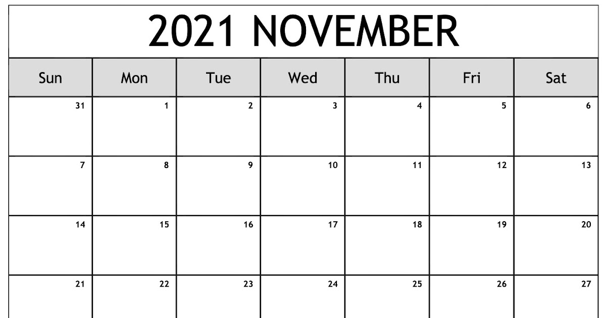 Calendar October November 2021 Printable Calendar Page