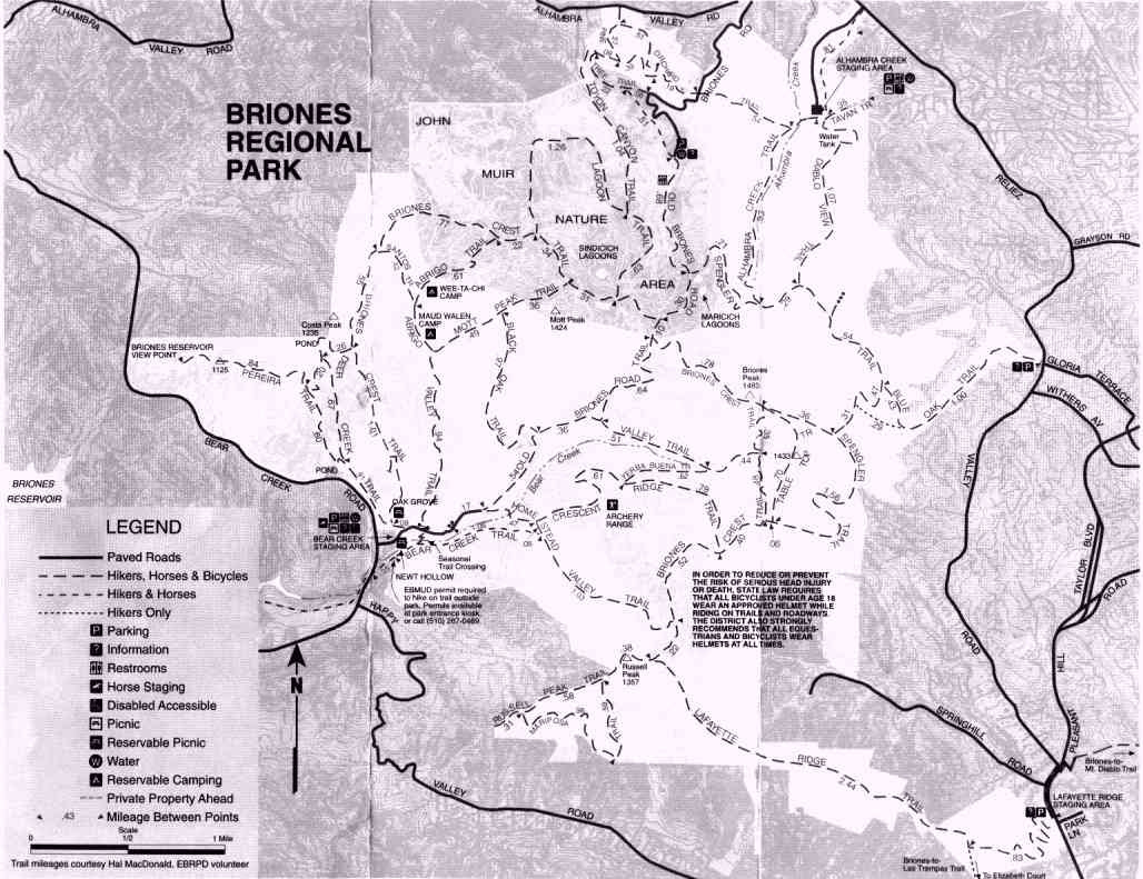 Briones Regional Park Map Zoning Map