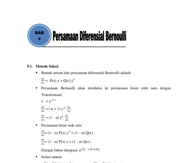 Contoh Soal Persamaan Bernoulli Download File Guru