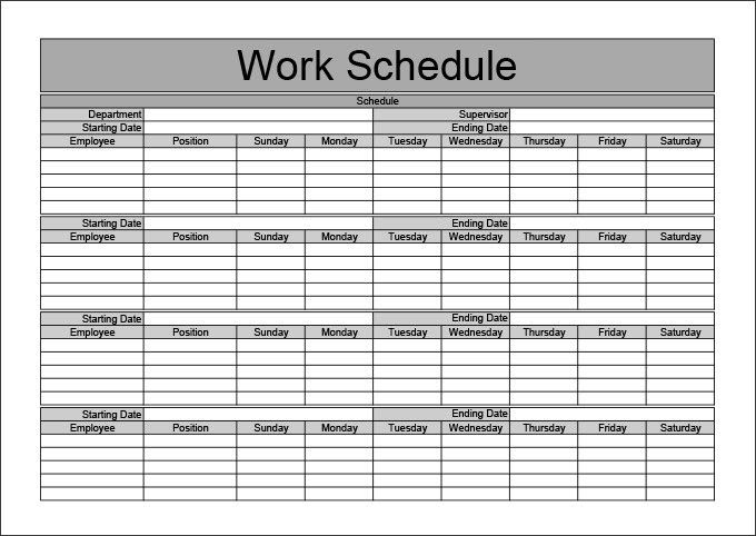 Monthly Work Schedule Template Images And Photos Finder