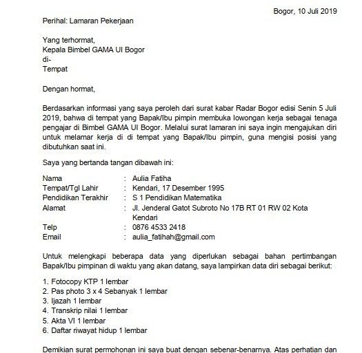 Contoh Soal Surat Kuasa