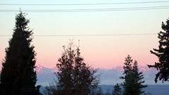 Pink morning mountains