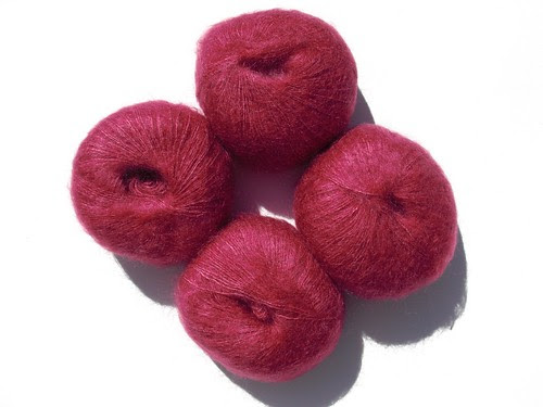 Bea's gift to me- 4 balls mohair, no labels