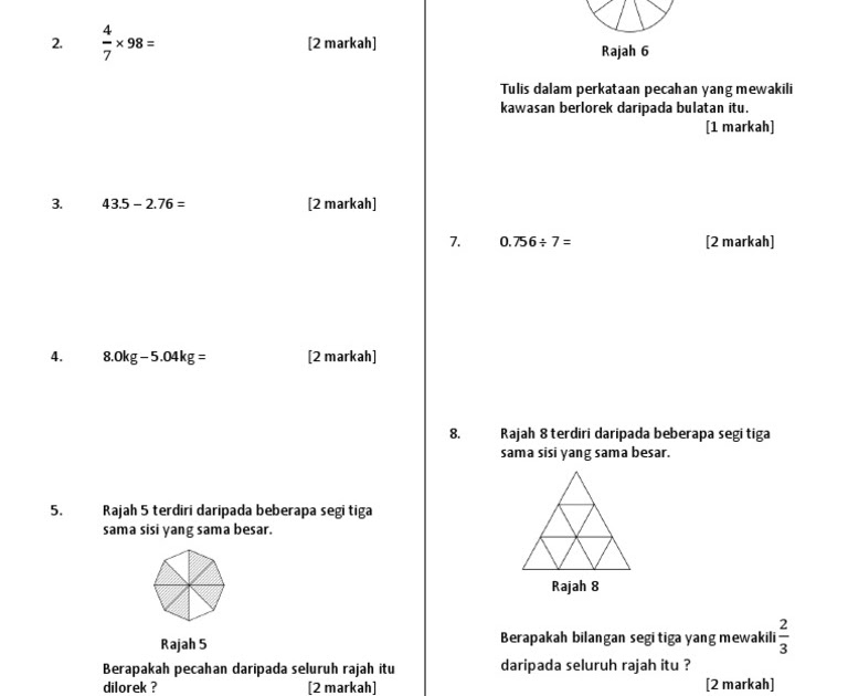 Soalan Matematik Upsr Pdf - Selangor j