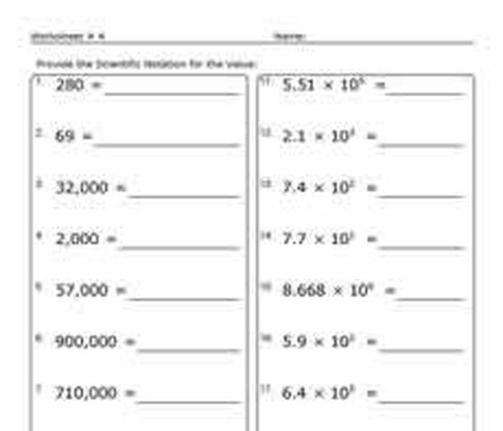 Worksheet Works Scientific Notation Answer Key - Search Essential