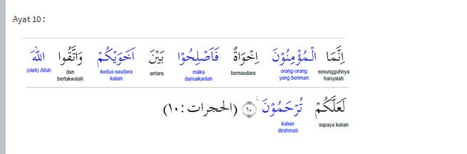 Arti Perkata Surat Al Hujurat Ayat 10 Pemburu Soal Jawaban