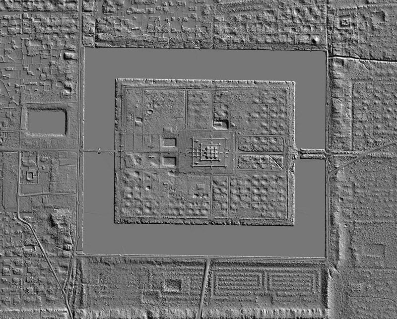 An aerial LiDAR Image of Angkor Wat