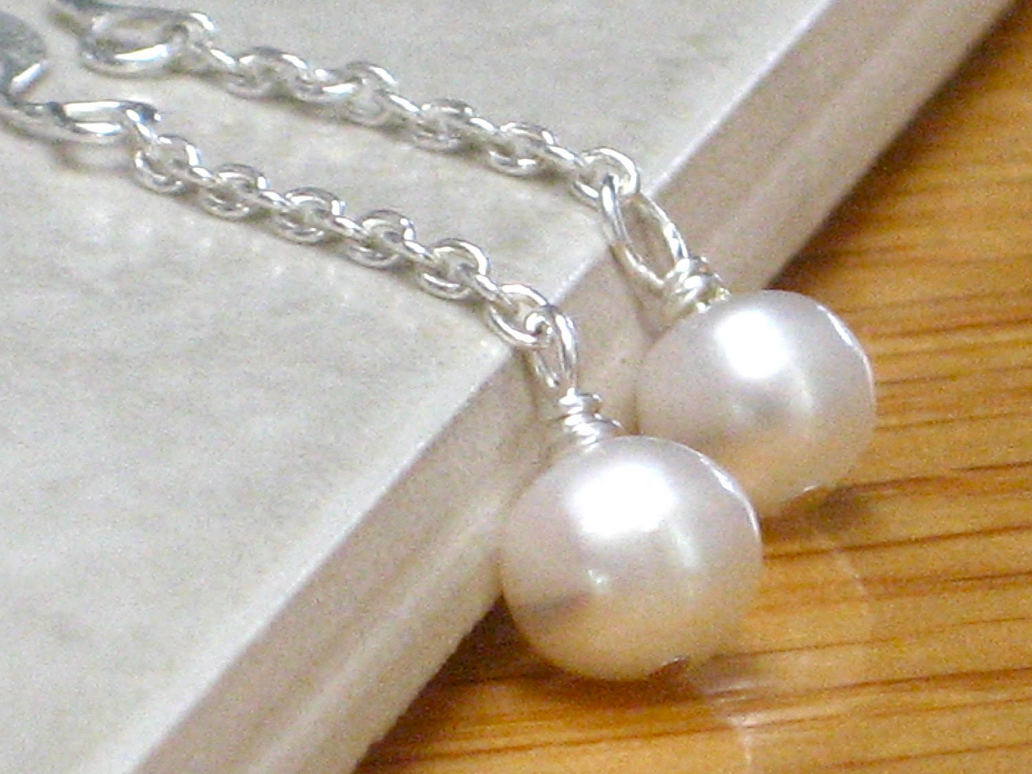 White Pearl Earrings Sterling Silver White Freshwater Pearl Dangle  - Classic - CCARIA