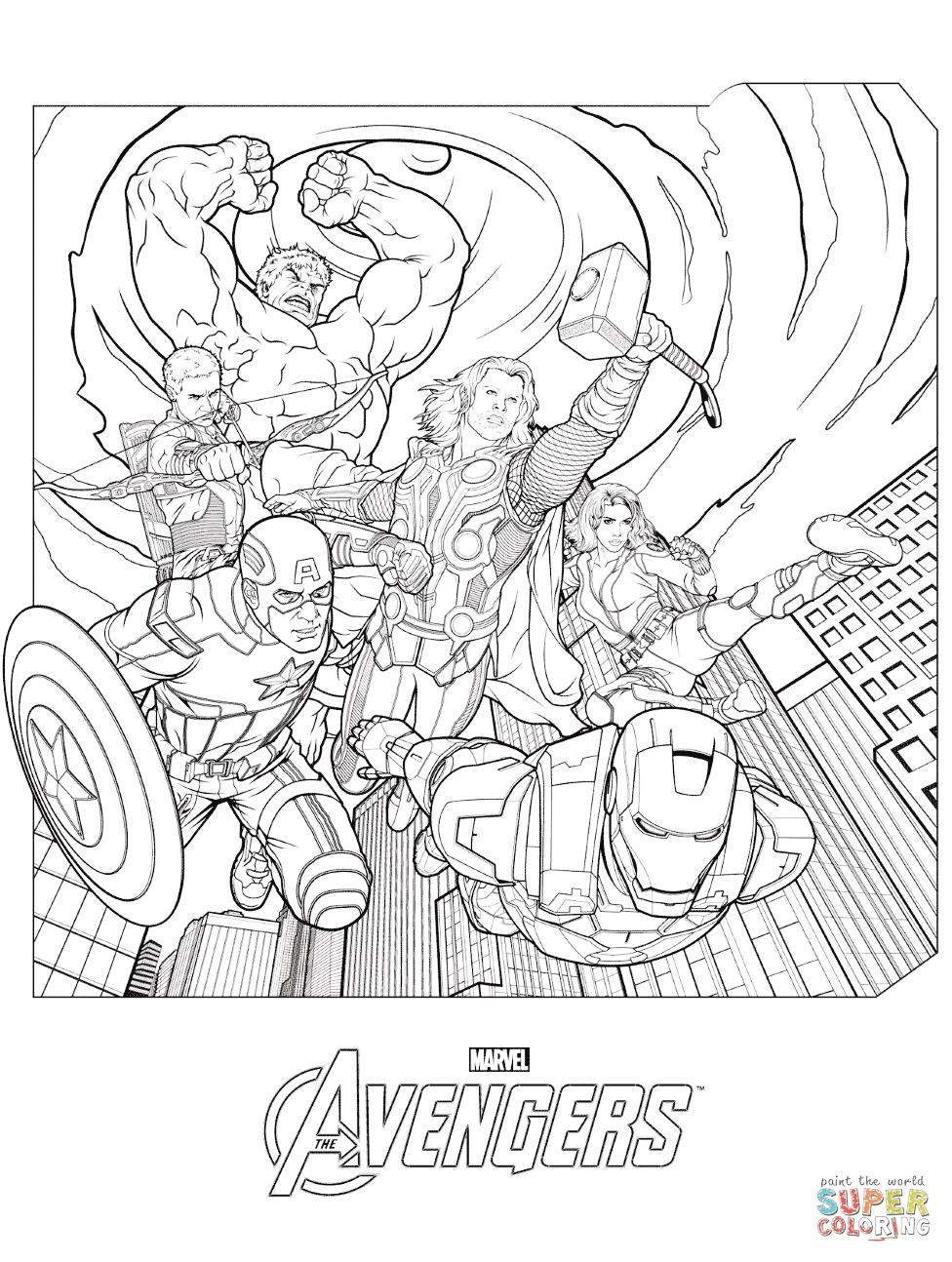 Download Marvel Avengers coloring page | Free Printable Coloring Pages