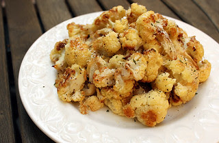 Garlic Roasted Cauliflower with Lemon and Parmesan