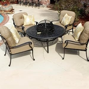 Rosedown 4person Cast Aluminum Patio Deep Seating Set With ...