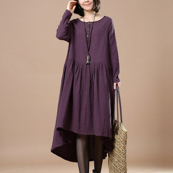 women cotton linen loose fitting maxi dress 1_grande