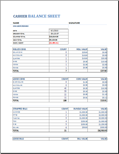 Daily Cash Balance Sheet Template Excel : proIsrael: Tally Balance