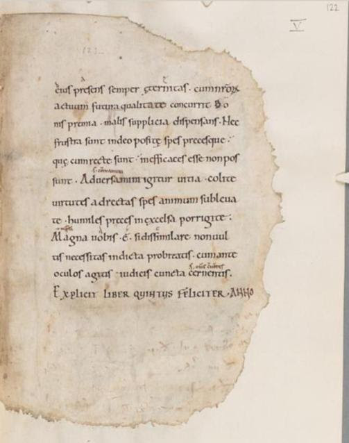 A mouse ate my Boethius! (Cambridge, Corpus Christi College, MS 214, fol. 122r)