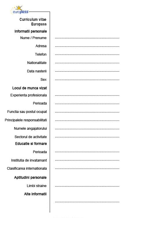 resume-format-model-cv-european-exemplu