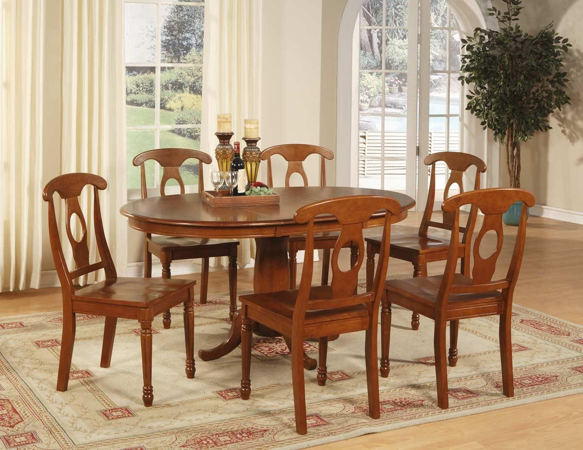 Oval Kitchen Table Sets 9PC Plainville Oval Dining Table w/8 wood seat chairs East west