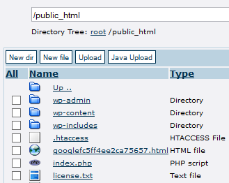 htaccess file