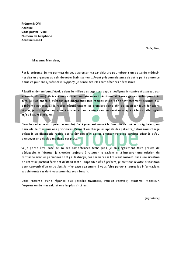 Lettre De Motivation Pour Emploi Hopital  Job Application Cover Letter