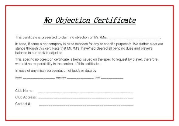 No Objection Certificates Noc S
