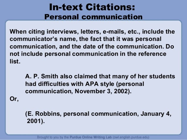 Purdue Owl Apa Website In Text Citation Apa Formatting