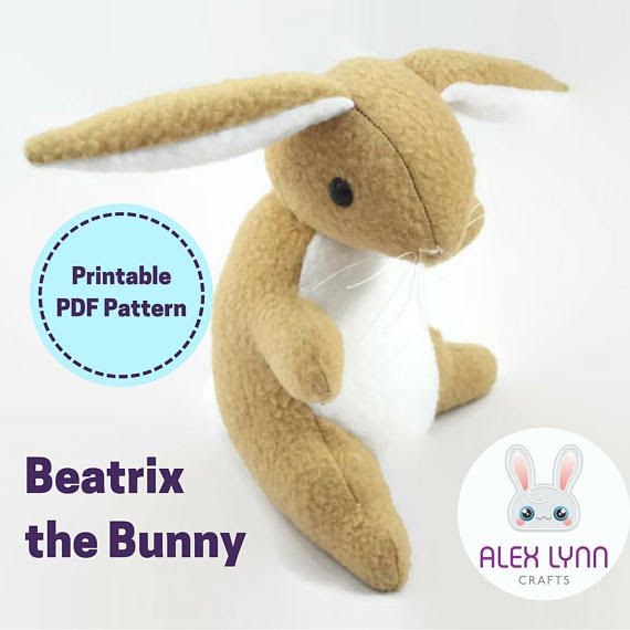 Template Free Printable Floppy Eared Bunny Sewing Pattern / The bunny