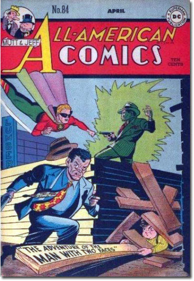 Wow, could he pick a WORSE place to have a fight? (All-American Comics #84)