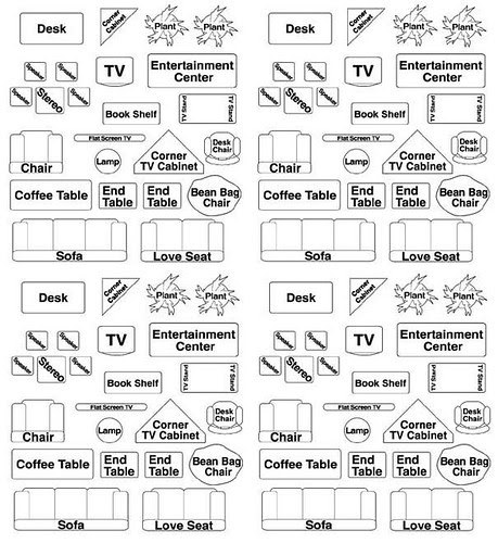 1 4 Inch Scale Furniture Templates Printable Free Printable Furniture 