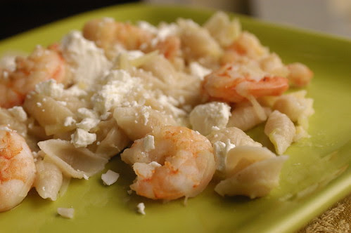 pasta with potatoes and shrimp