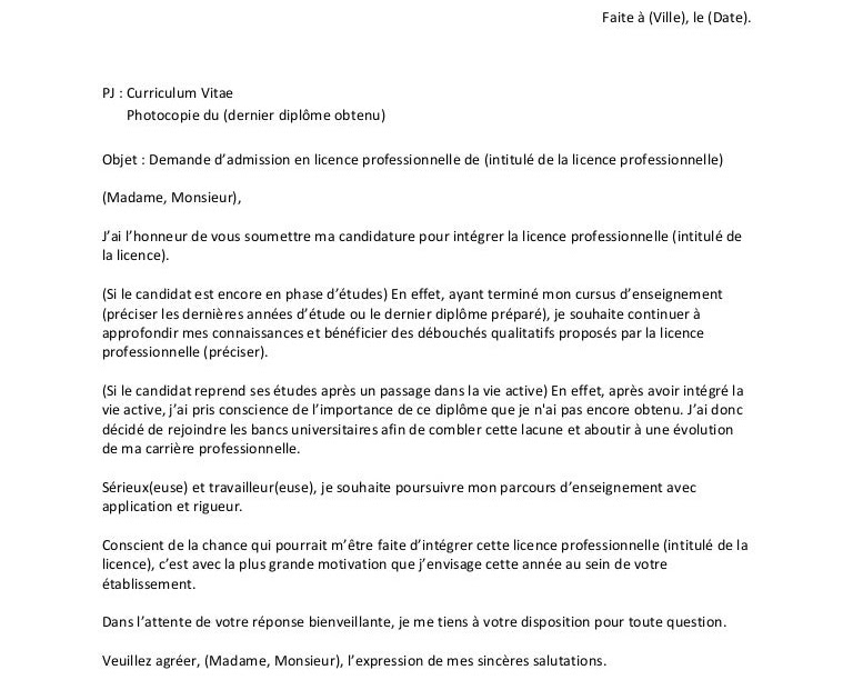Lettre De Motivation Fac Lea - Wiluk Quotes